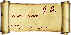 Gálosi Sándor névjegykártya