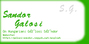 sandor galosi business card